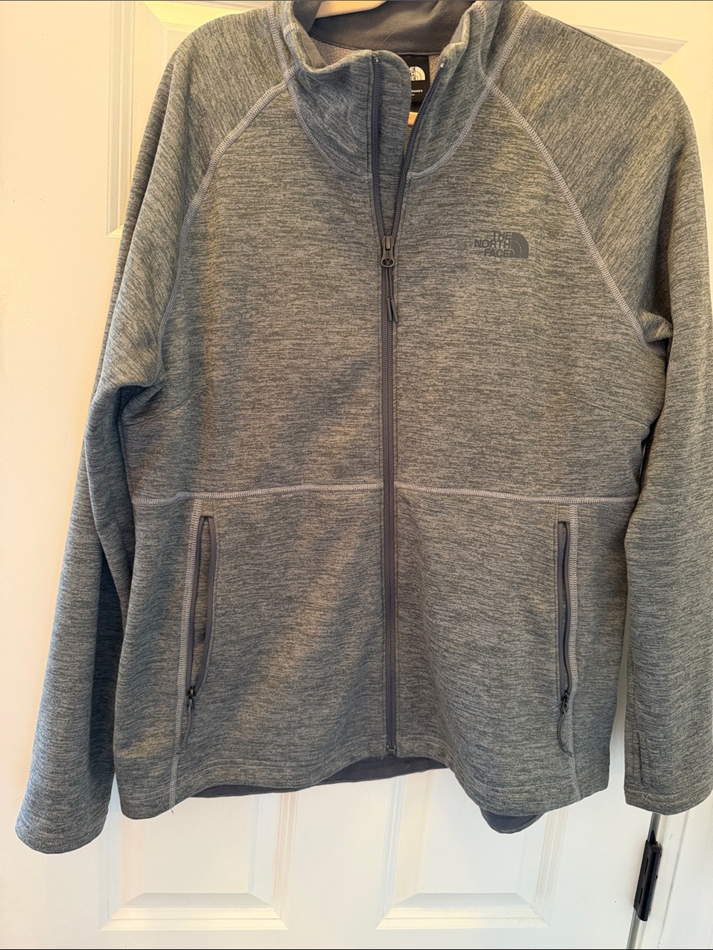 The North Face Heather Gray Full-Zip Fleece Jacket